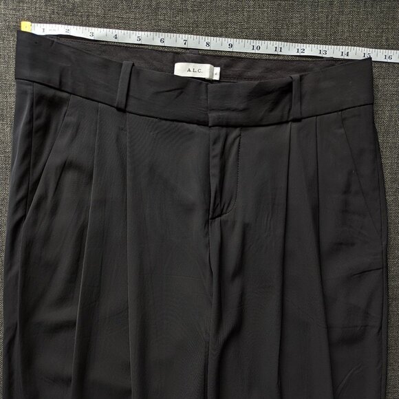 A.L.C. Benton Black Cropped Pleated Trouser Pants - Picture 7 of 13